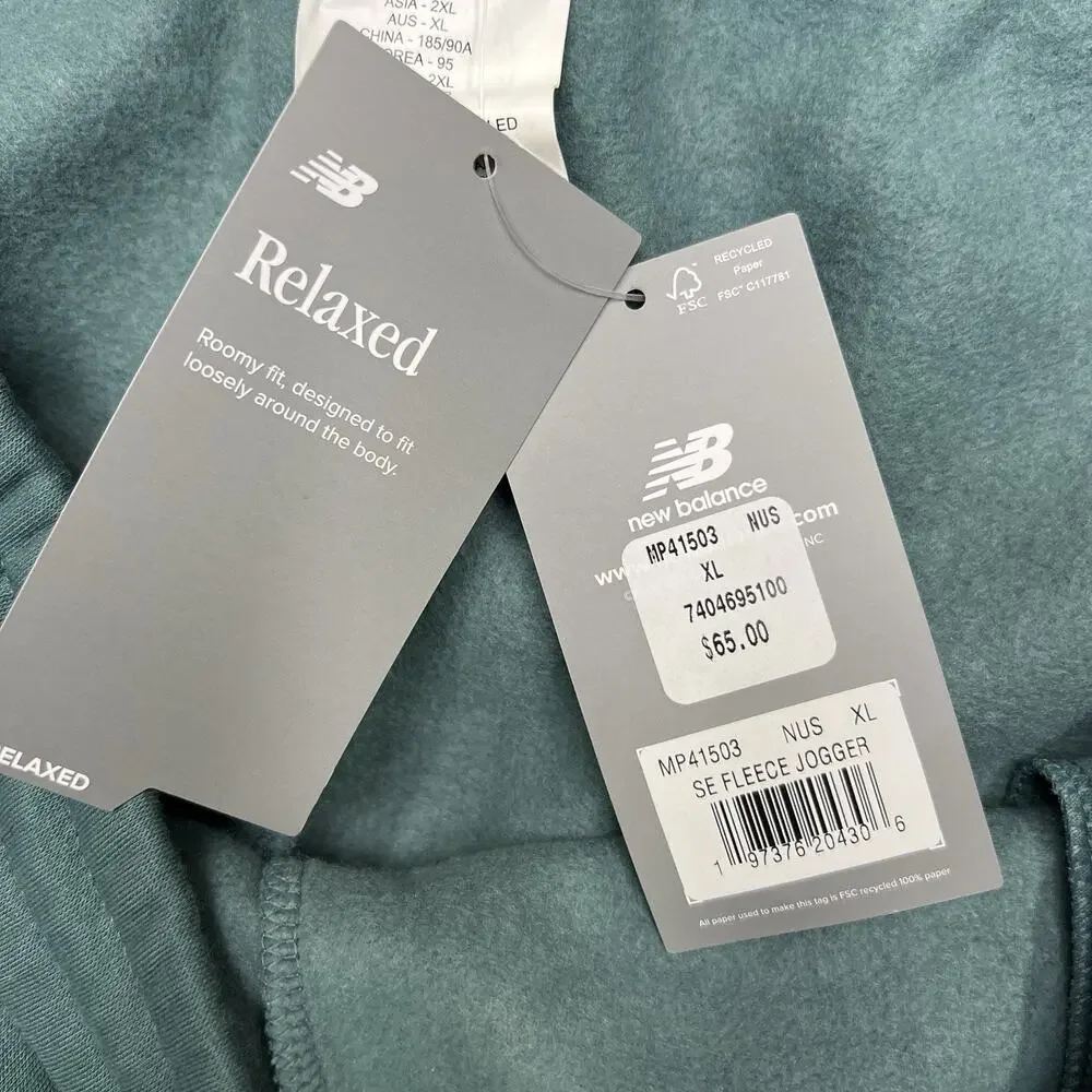 New Balance Jogger Pants Size XL Mens Teal Green Essentials Fleece $65